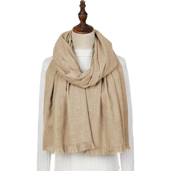 Swat Pany Scarf Winter Pashmina  Shawls For Women Wedding Shawls - Light Camel - Picture 2 of 7